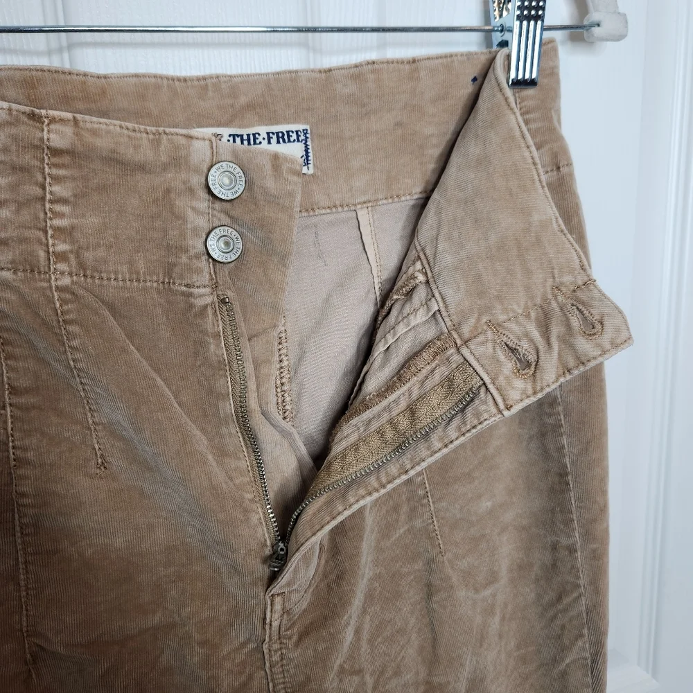 We The Free Flare High Waist Corduroy Pants Size 28 Beige Tan - Picture 5 of 10